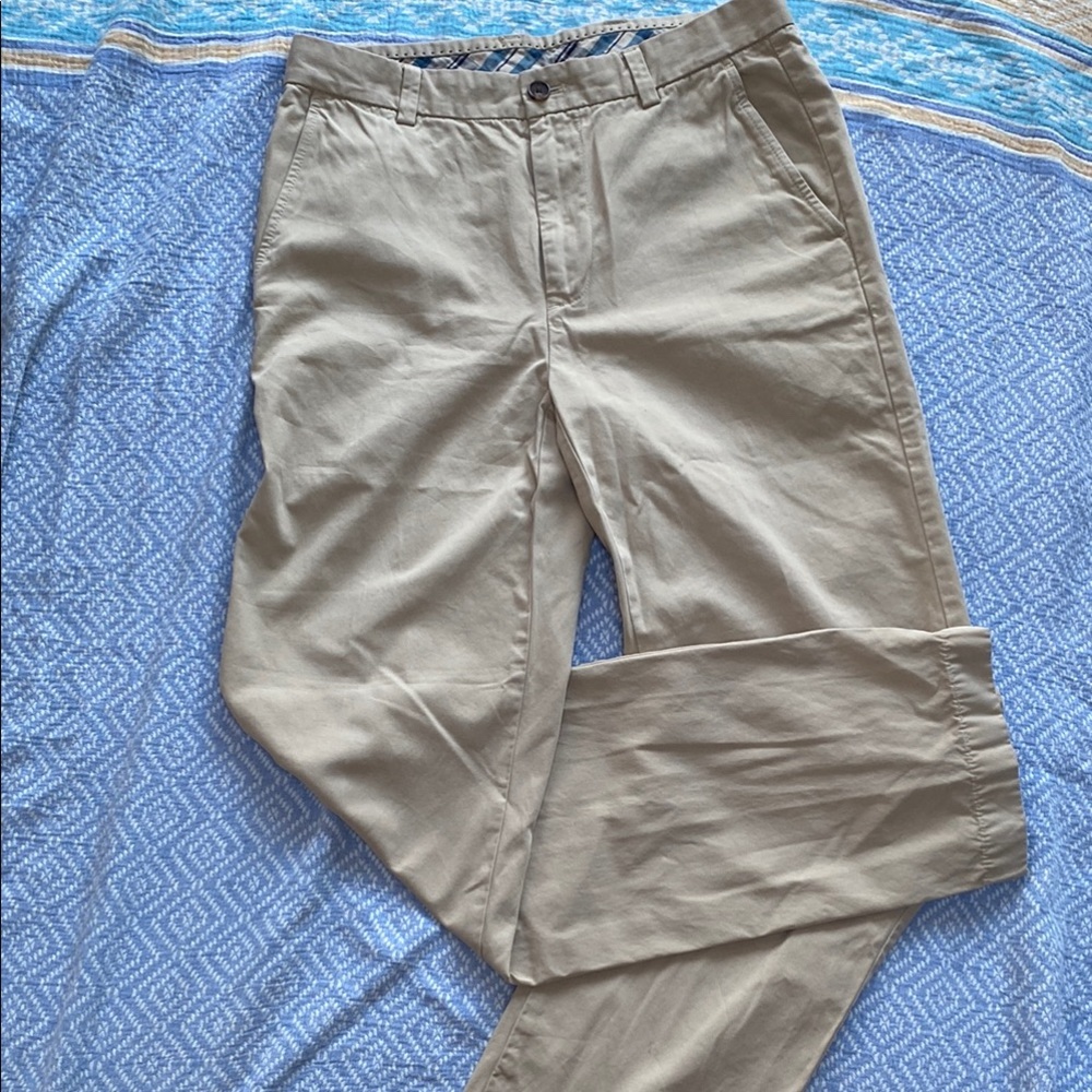 Books Brothers Classic Khakis Men’s 32/34 Pants Chinos Tan Cotton 8” at Hem